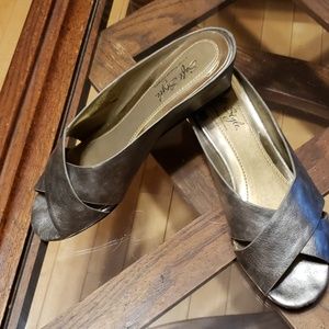 Open Toed Mule Wedges